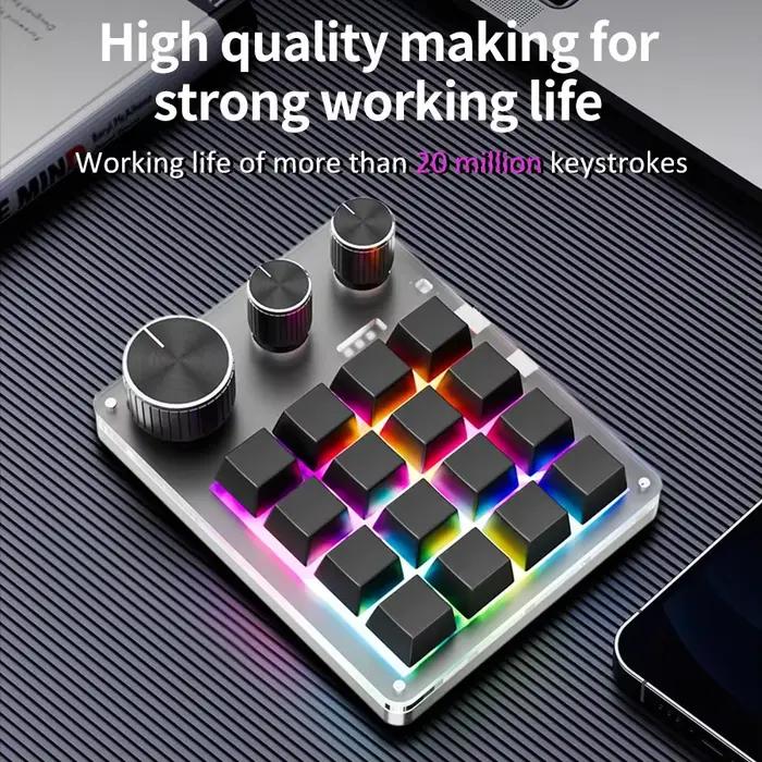 2.4G personnaliser Bluetooth 3 Modes USB clavier mécanique personnalisé avec bouton