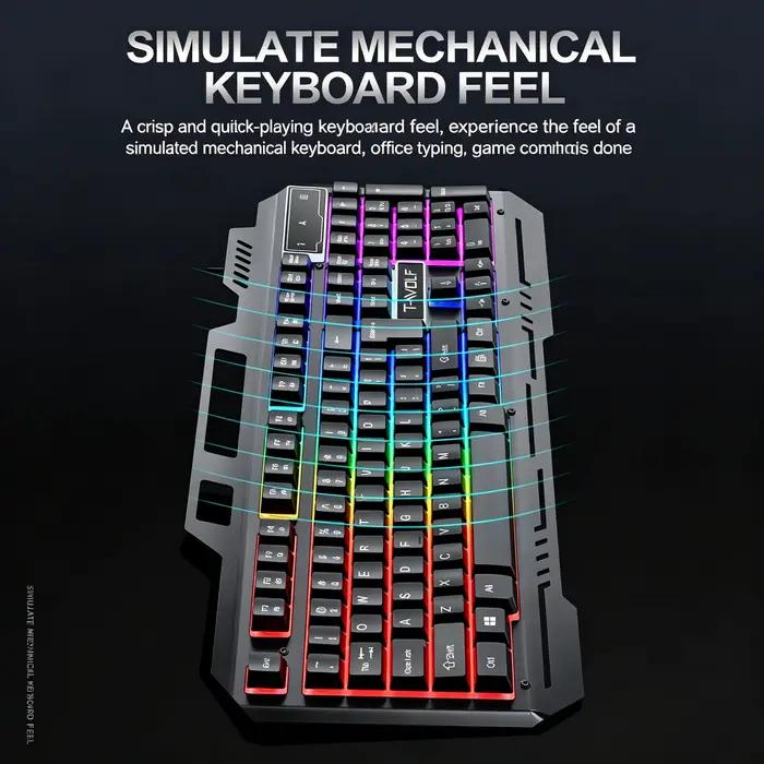 Combo clavier et souris de jeu 104 touches avec rétroéclairage RGB