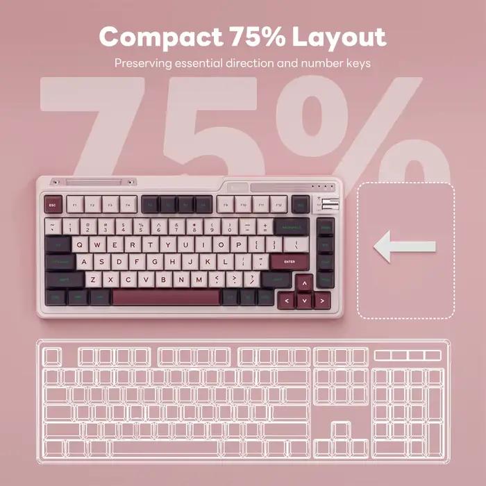 Clavier mécanique sans fil KZZI K75Lite Tri-mode 75% 82 touches