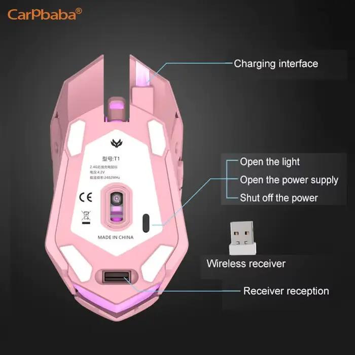 PT1T1 souris de jeu rose