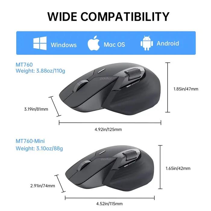 Souris sans fil Rapoo MT760 Bluetooth 9 boutons ergonomique pour droitiers jeux et productivité occassions spéciales