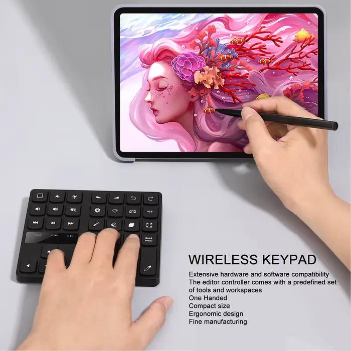 Clavier de dessin 35 touches ergonomique à une main pour artistes numériques compatible iOS et OS X pour sessions créatives intensives