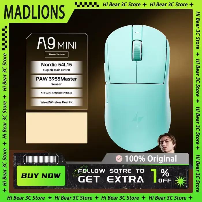 Souris de jeu sans fil Atk A9 Mini Master Version
