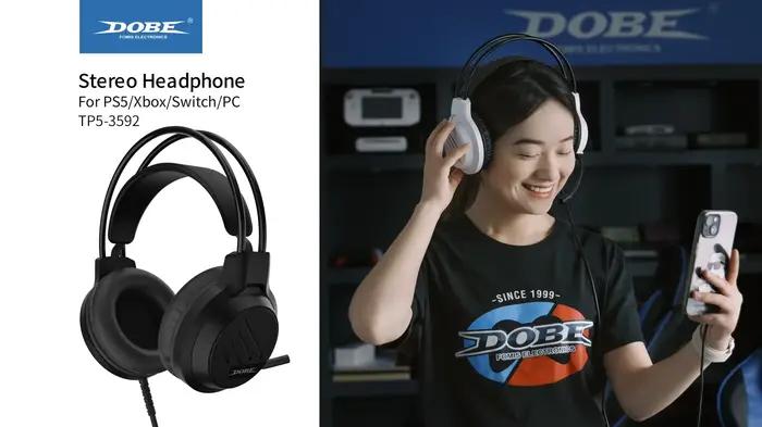 Casque de jeu TP5-3592 avec microphone à suppression de bruit pour PS5 PS4 Switch Xbox PC confortable pour longues sessions de jeu occasions spéciales