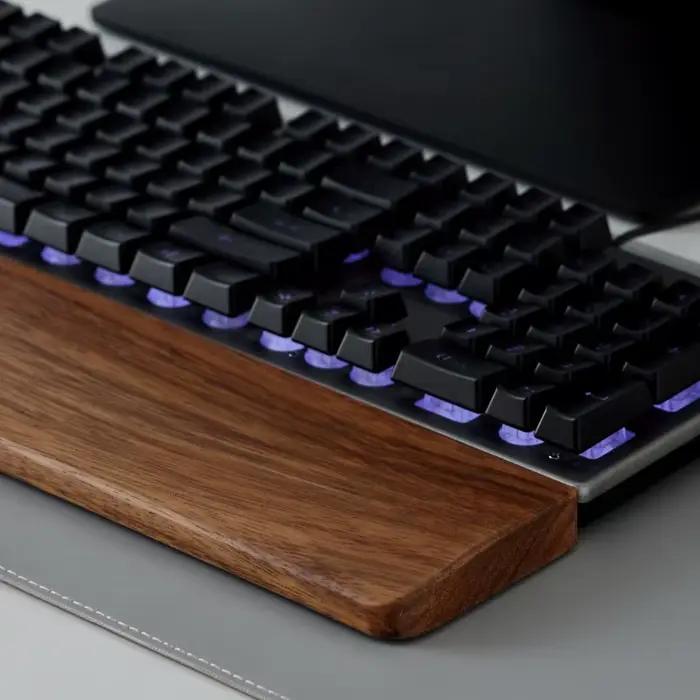 Nouveau repose-poignets ergonomique en bois de noyer pour clavier mécanique