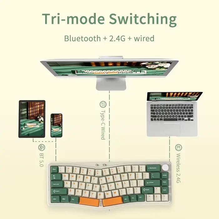 Ajazz-Clavier mécanique de jeu sans fil