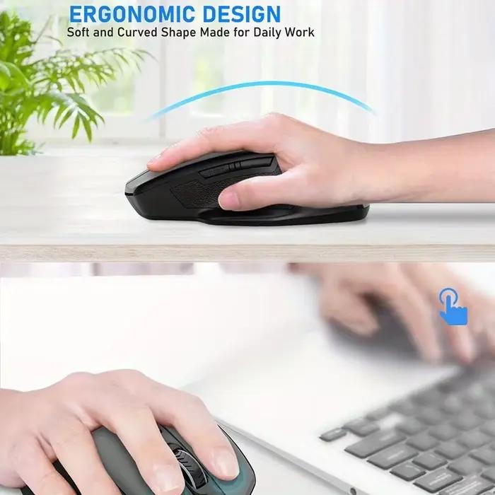 Souris ergonomique sans fil E-YOOSO 2.4G avec récepteur USB intégré