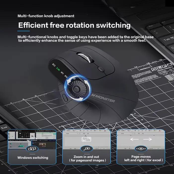 Souris ergonomique 2.4G sans fil BT