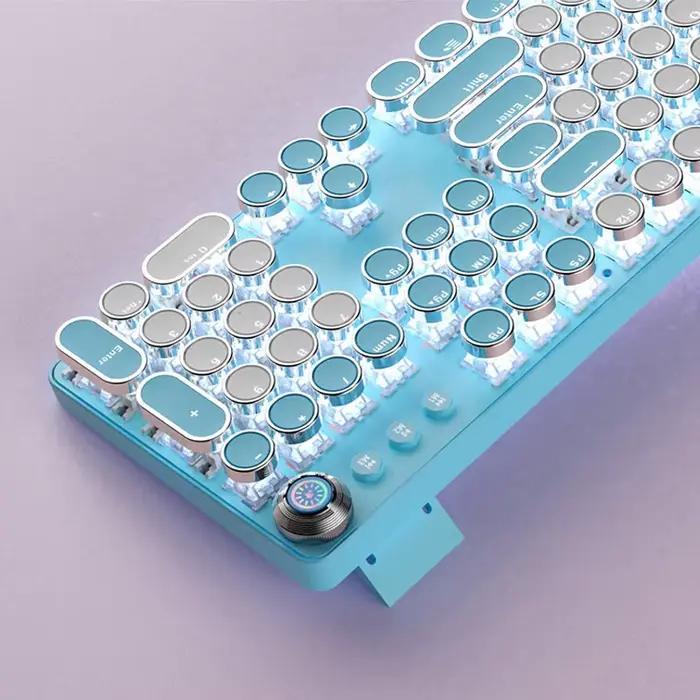 Clavier mécanique pleine grandeur à 104 touches avec interrupteurs bleus