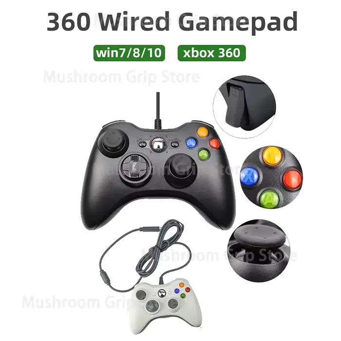 Manette de jeu filaire pour Xbox 360 avec joystick à double vibration compatible