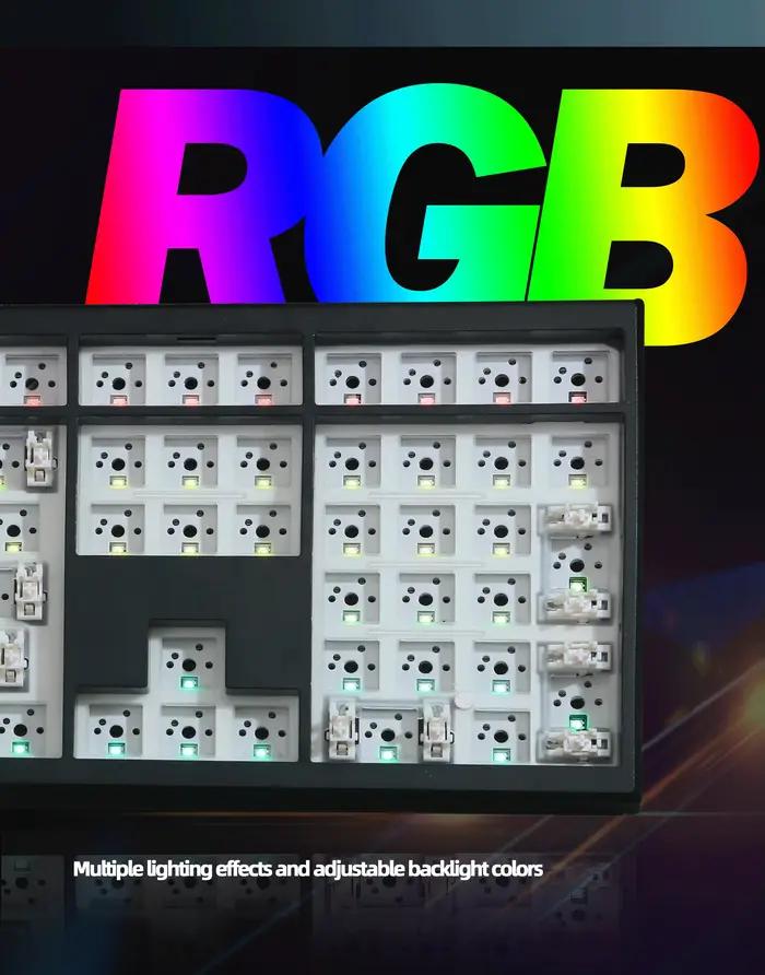 Kit de clavier mécanique de jeu rétro-éclairage rvb échange à chaud Structure de joint rétro-éclairé prise en charge