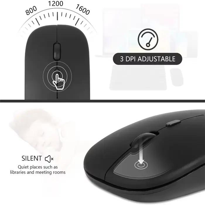 Souris sans fil avec double mode compatible Bluetooth 2.4G