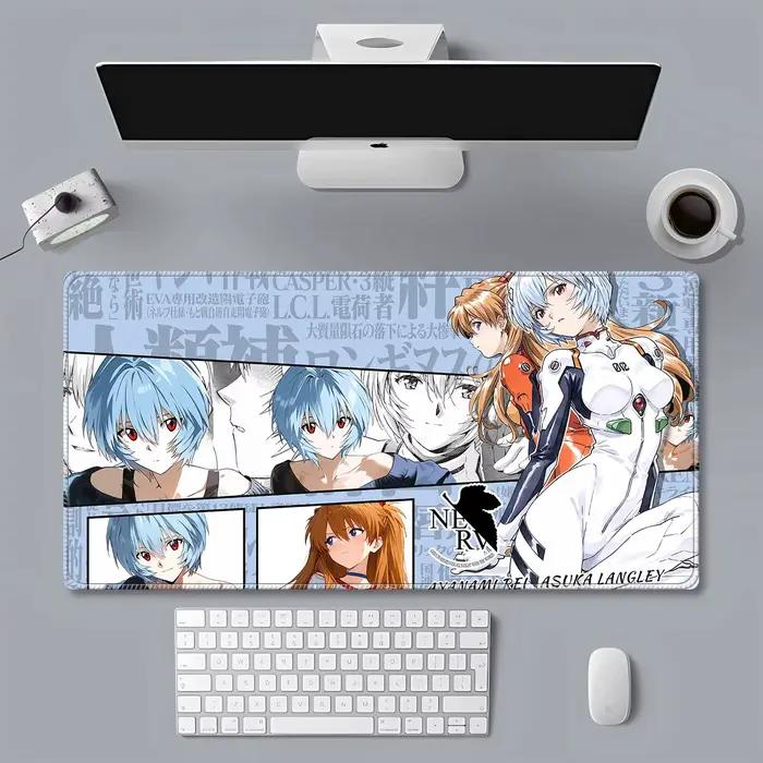 Tapis de Souris Neon Genesis Evangelion Asuka Rei Ayanami Style Manga Multicolore pour Fans et Gamers Occasions Spéciales