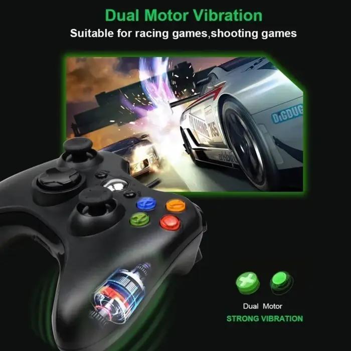 Contrôleur de jeu GAMROMBO pour Xbox 360/Slim/Windows7/8/10 manette de jeu filaire/sans fil Joystick de contrôle double