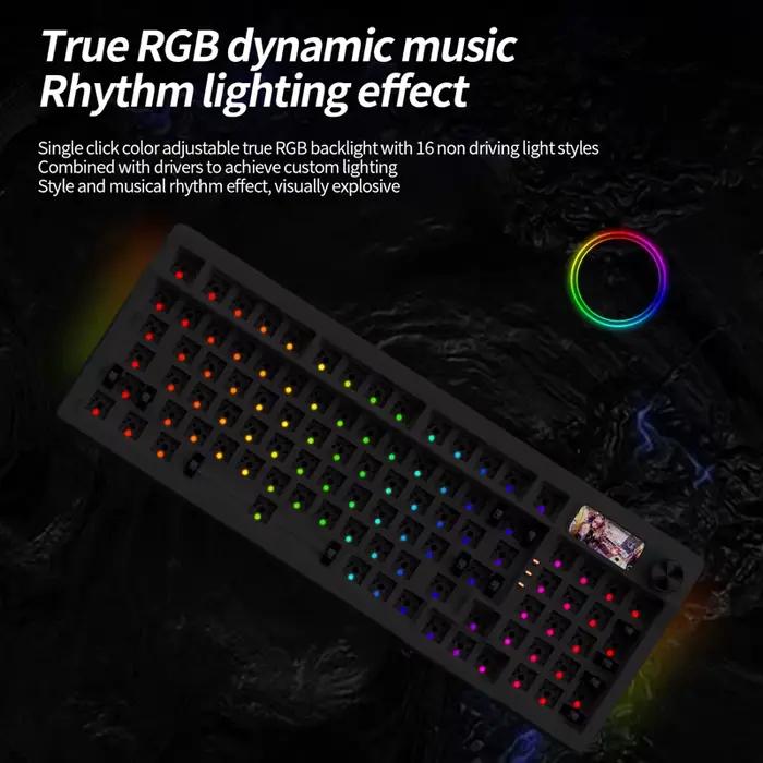 KIT de clavier mécanique avec écran d'affichage Structure de joint rétro-éclairé rvb