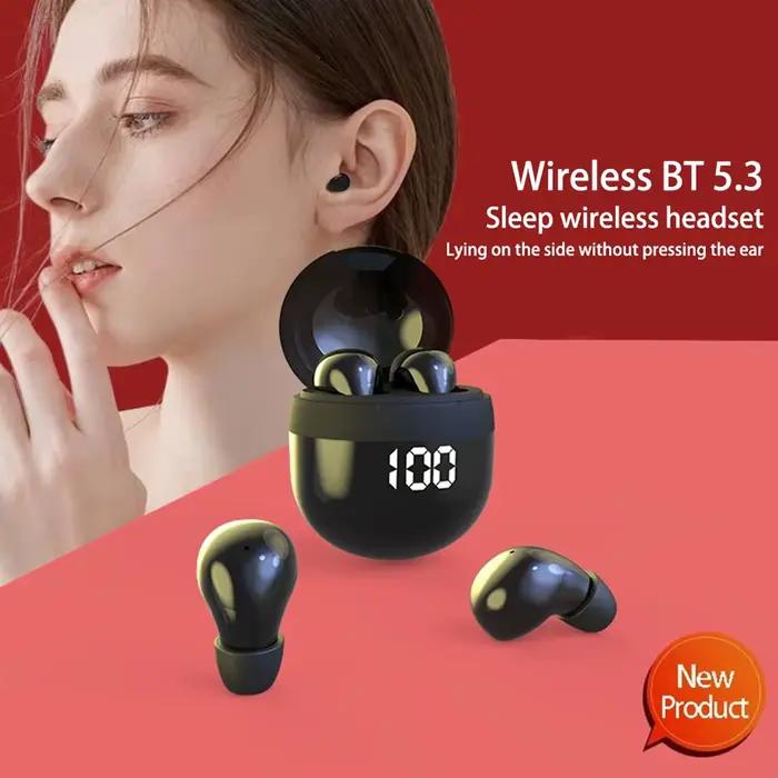 Écouteurs intra-auriculaires Bluetooth 5.3 sans fil annulation de bruit sommeil compatible avec la plupart des appareils audio occasionnels gaming musique