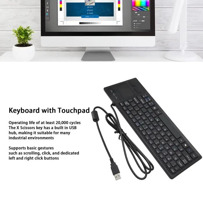 Mini clavier tactile compact filaire K 800 avec touchsub, fonction HUB