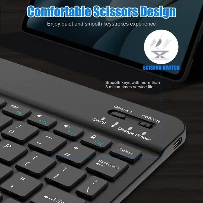 Clavier Bluetooth pour iPad 10e génération et tablettes Samsung Xiaomi blanc rouge noir confortable pour travail et jeu