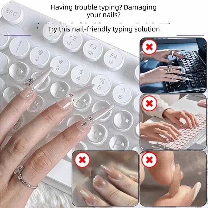 Autocollants de clavier en silicone pour doigts longs