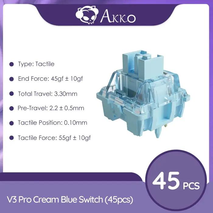 Akko V3 Pro commutateurs interrupteur Tactile/Linéaire pour clavier mécanique 45 pièces Pack remplaçable Outemu Gateron