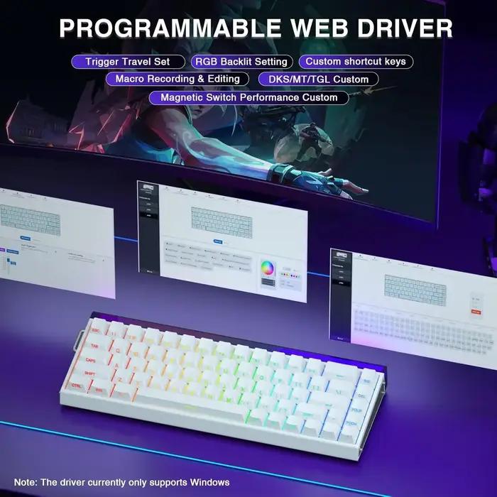 Clavier de jeu magnétique AULA HERO 68 HE E-sports