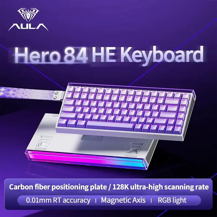 AULA HERO 84 HE clavier mécanique filaire rythme de musique rvb rétro-éclairé interrupteur magnétique 8K taux de retour