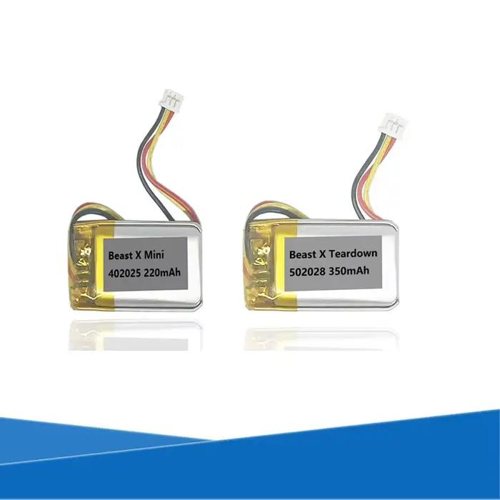 220mAh ( 402025 ) 350mAh ( 502028 ) Batterie pour souris de jeu Wlmouse Beast X Mini / Teardown