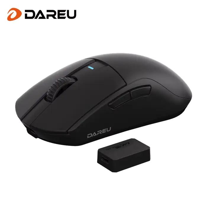 DAREU 4KHz Tri-mode 2.4G sans fil filaire PBT souris PAW3395 26000 DPI RGB 6 boutons programmables Rechargeable pour PC portable Gamer
