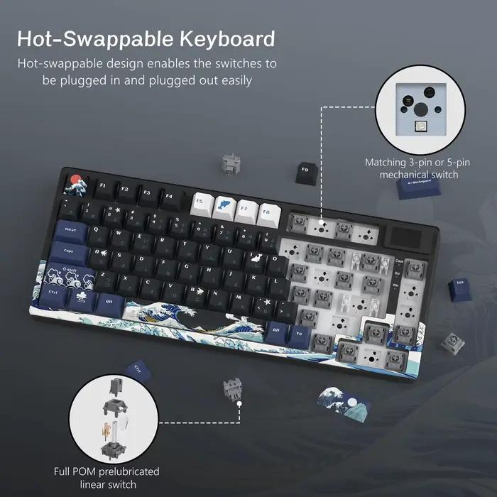 Clavier de jeu mécanique filaire avec écran OLED