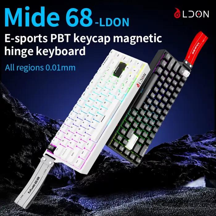 Clavier mécanique professionnel LDON MD68 Pro avec touches PBT et charnières magnétiques