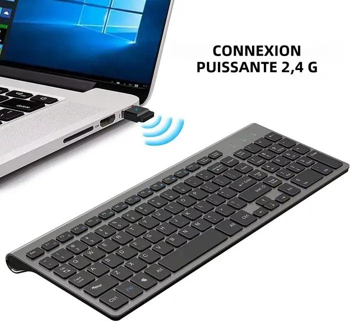 Clavier sans fil portable pleine taille gris USB connexion stable pour ordinateurs portables PC compatible russe US Espagne Italie occasions spéciales