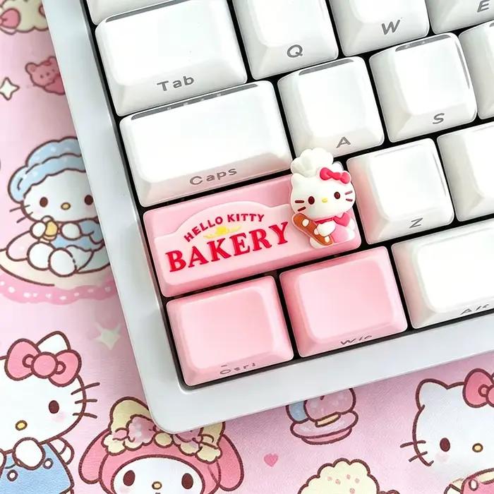 Capuchons de touches personnalisés Hello Kitty 2.25u Shift / Enter pour clavier mécanique à axe croisé