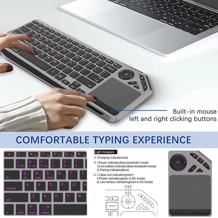 Clavier sans fil Bluetooth avec pavé tactile