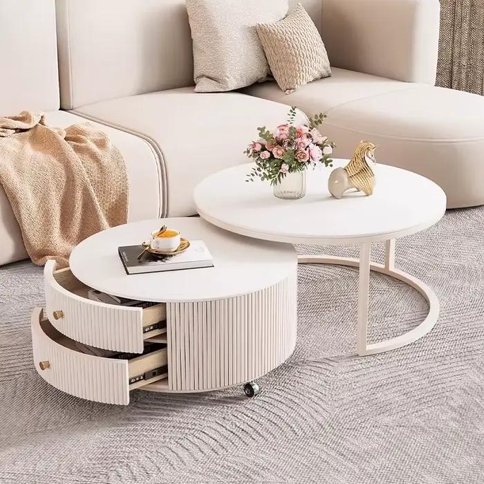 Table basse moderne et simple, esthétique, pour petit appartement, mignonne et unique, table gigogne, meuble de salon