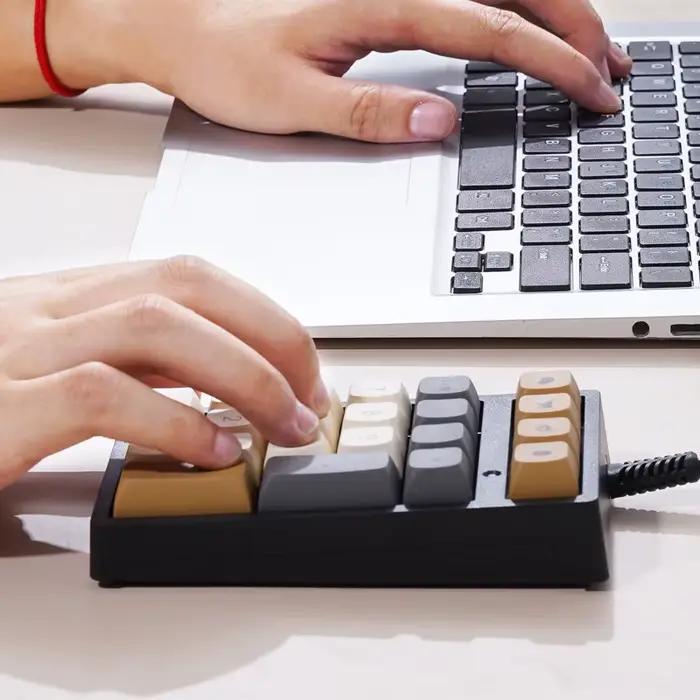 APAYADO T21 clavier numérique mécanique filaire 21 touches commutateur bleu capuchons