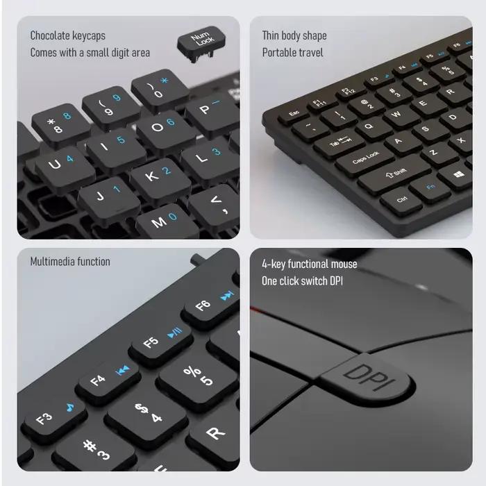 FRIWOL KT-100 ensemble clavier et souris filaire 78 touches Mini