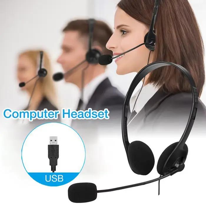 3.5mm/USB casque d'ordinateur avec Microphone antibruit chat réseau enseignement vidéoconférence stéréo filaire