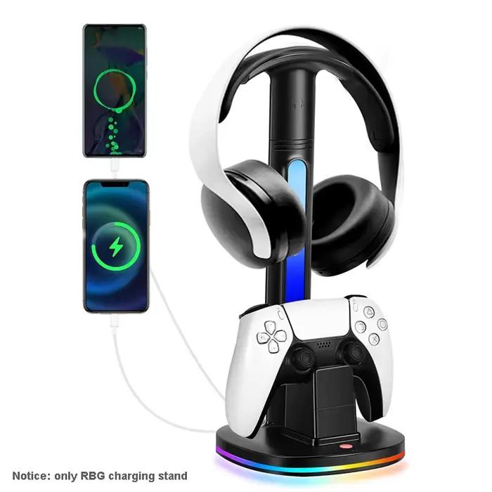 Station de charge de contrôleur avec support de casque RGB