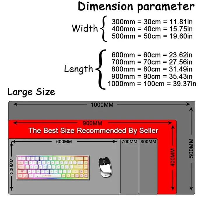 Grand tapis de souris de jeu noir et blanc HD
