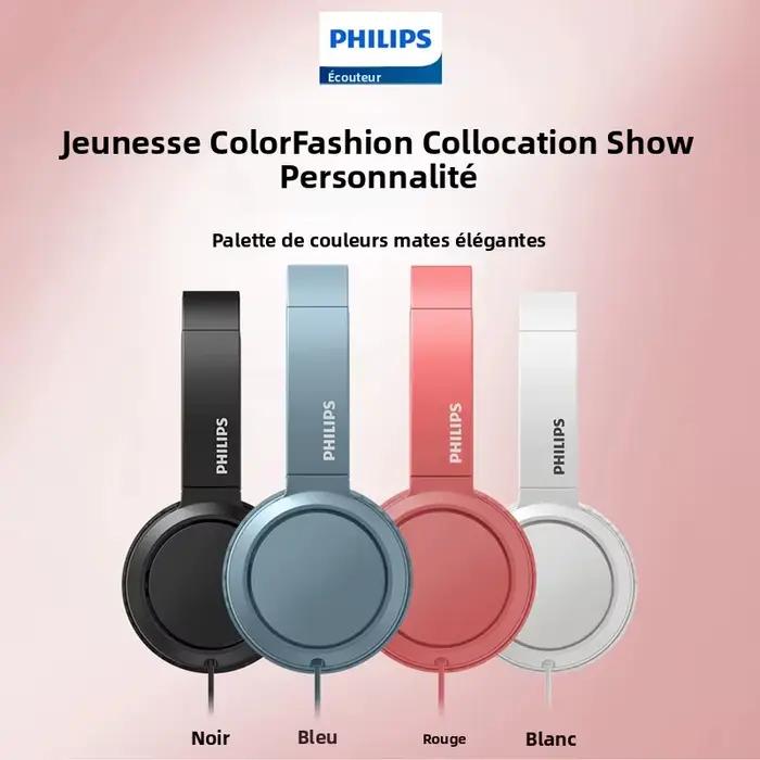 Philips TAH4105 filaire 3.5mm écouteur de jeu HiFi stéréo pliant pratique casque cours en ligne éducation apprentissage