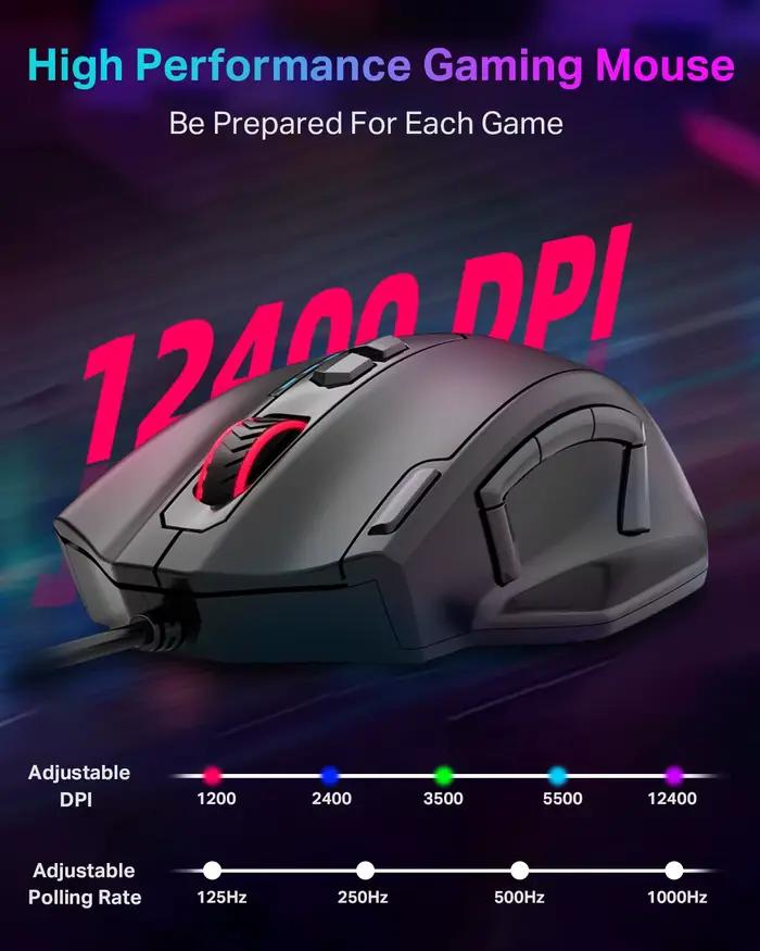E-YOOSO X-41 Pro USB souris de jeu filaire rvb rétro-éclairé 12400 DPI 11 boutons