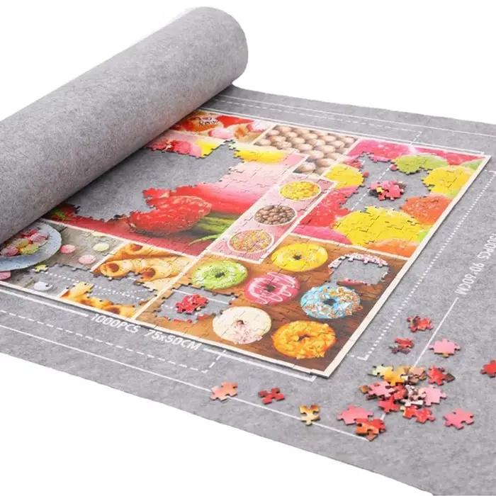 Tapis de rangement pour Puzzle, couverture de rangement en feutre, gris, noir, différentes tailles pour 1500/2000/3000 pièces, accessoires d'interaction Parent-enfant ZYF