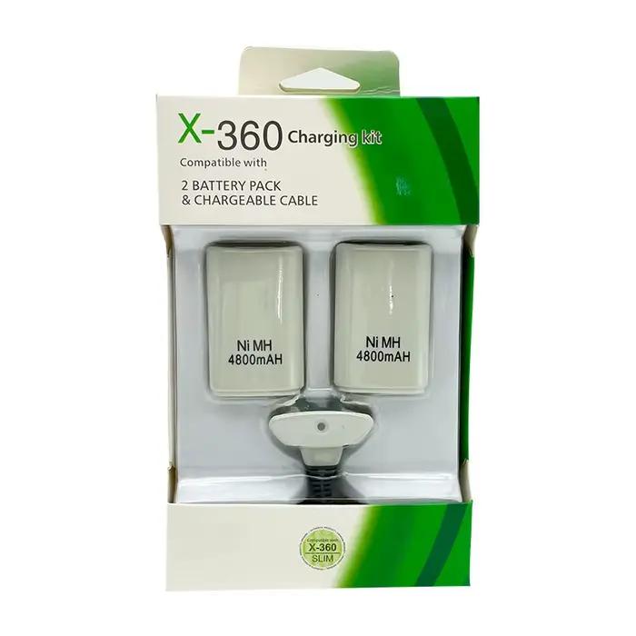 Batterie aste pour manette sans fil Xbox 360, câble de charge, 2 pièces