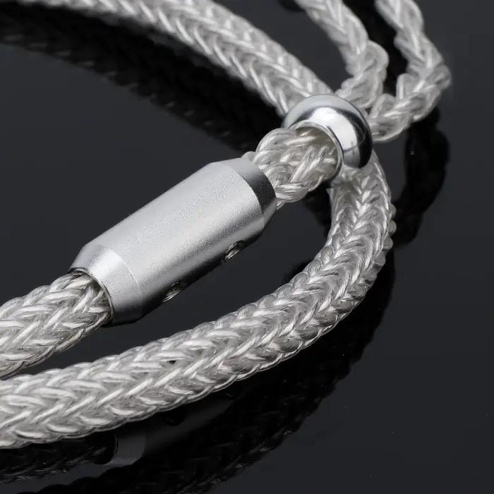 Câble de casque en argent pur