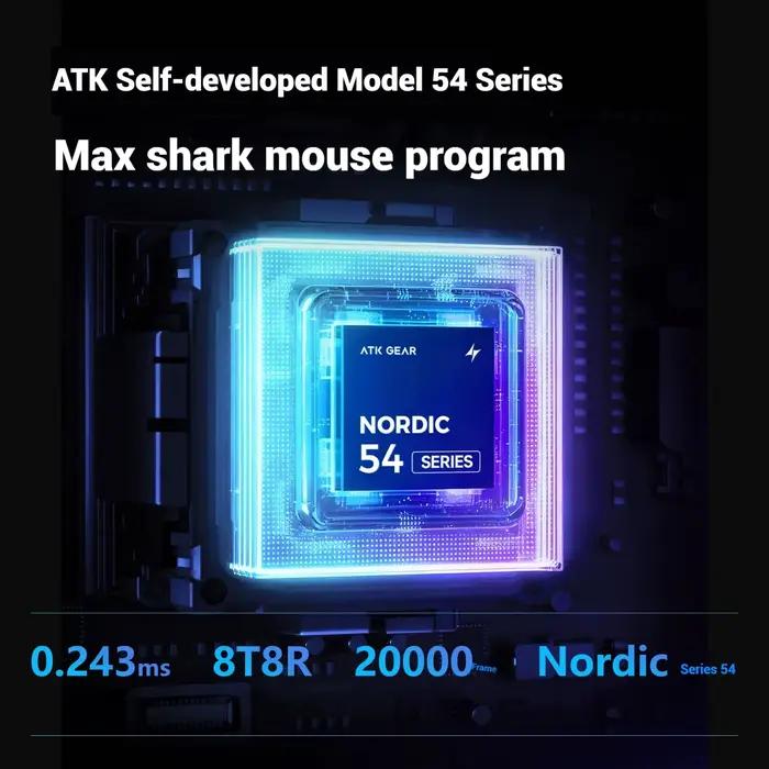 Nouveau ATK Blazing Sky F1 V2 souris sans fil ultime légère PAW3950Ultra 8000Hz ergonomique symétrie extrême jeu e-sport
