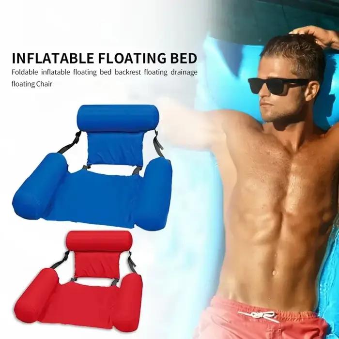 Hamac d'eau flottant pliable, chaise longue gonflable, tapis de piscine, lit inclinable flottant, matelas à Air, accessoires de piscine