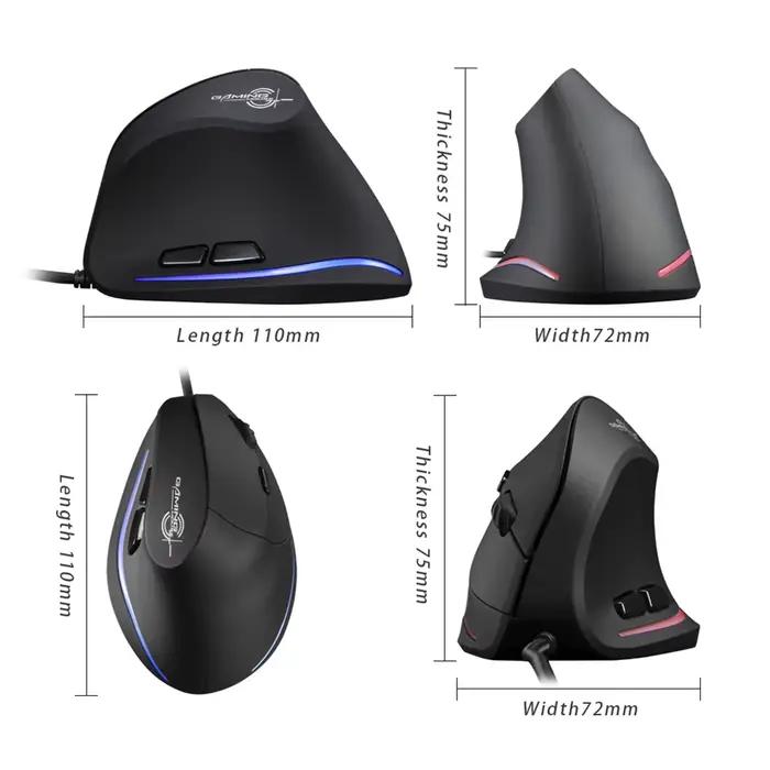 Souris ergonomique filaire verticale silencieuse rechargeable ZELOTES T20 pour ordinateur portable