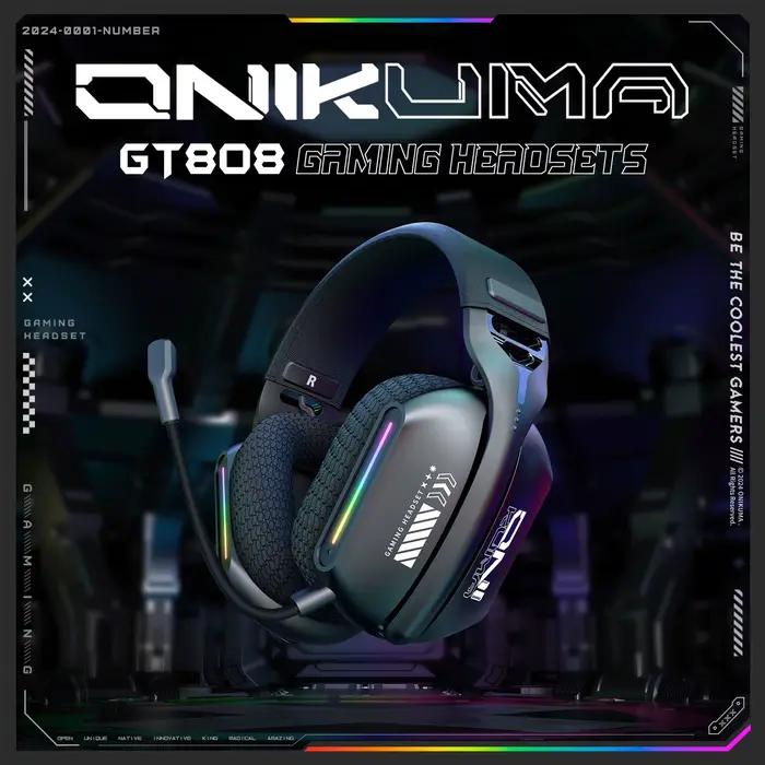 Casque de jeu sans fil Onikuma Gt808 à trois modes avec micro