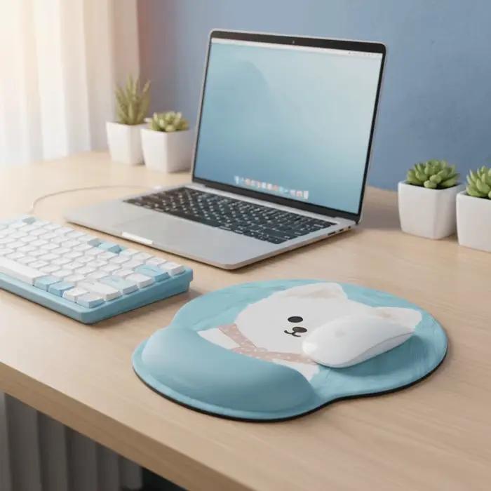 Tapis de souris mignon de dessin animé avec repose-poignet