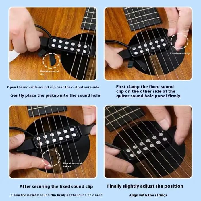 Nouveau micro pour guitare acoustique à capteur magnétique pour trou de sonorisation avec câble audio et contrôleur de volume et de tonalité, pièces et accessoires pour guitare